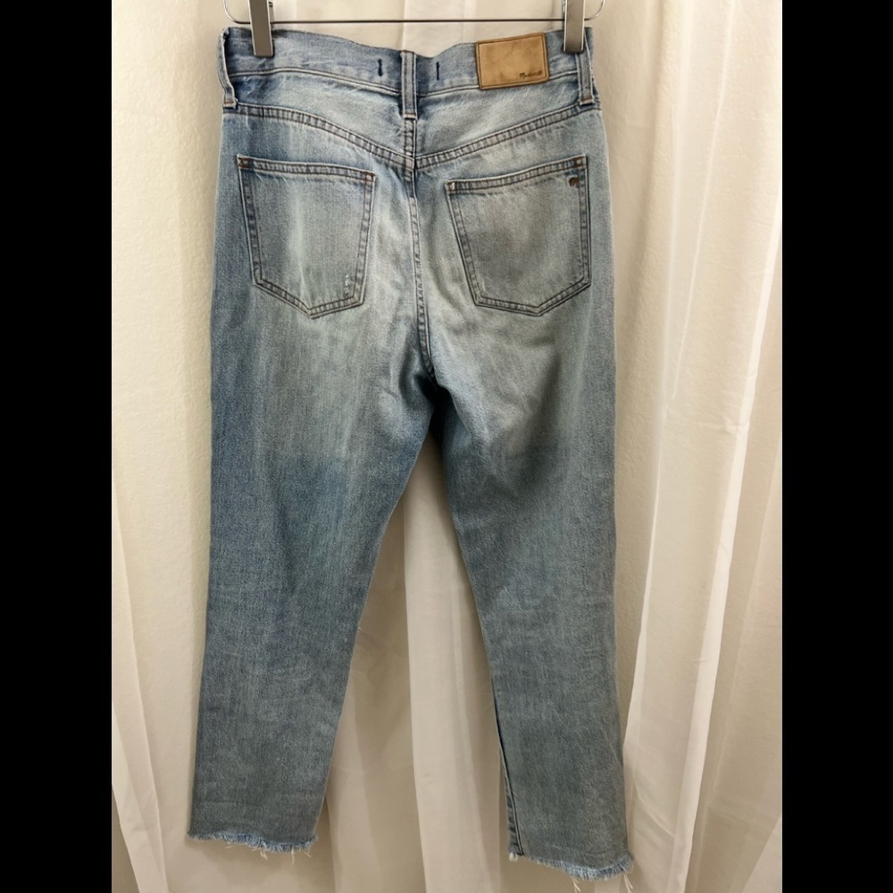 MADEWELL High Rise Distressed Light Wash ‘The Perfect Vintage Jean’ Straight Leg - Picture 8 of 12